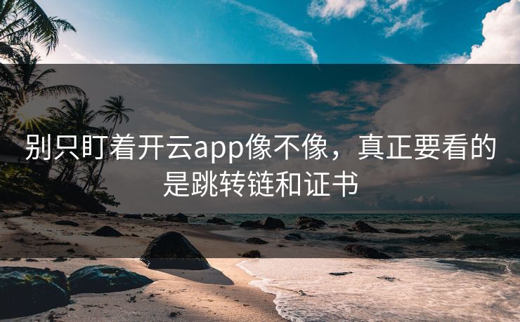别只盯着开云app像不像，真正要看的是跳转链和证书